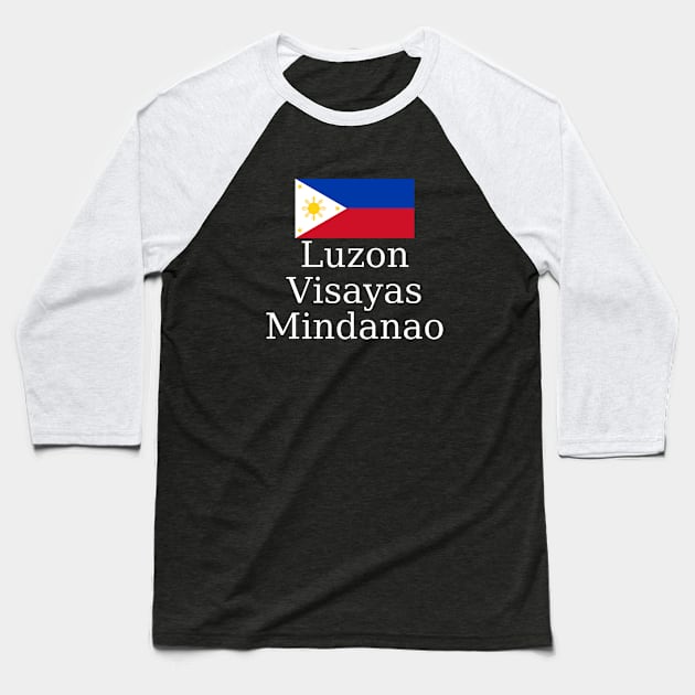 luzon visayas mindanao philippines flag Baseball T-Shirt by CatheBelan